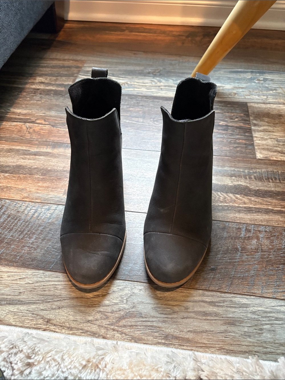 Toms Black Slip-On Ankle Booties